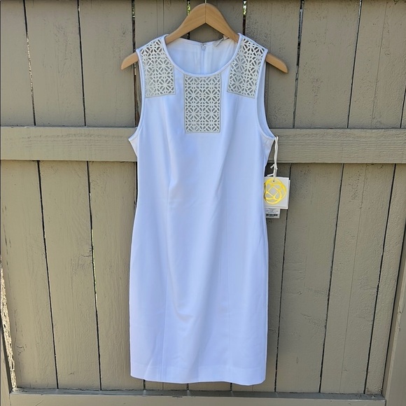 Etcetera Dresses & Skirts - NWT Etcetera White Sleeveless Dress Wedding Bridal Shower Sheath Dress Size 4